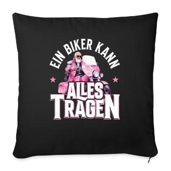 Funny motorcyclist biker saying design - Sofa pillowcase 17,3'' x 17,3'' (45 x 45 cm) - black - Front