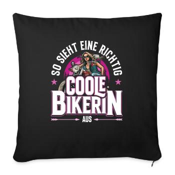 Cool Biker Motorcyclist Motorcycle Design - Sofa pillowcase 17,3'' x 17,3'' (45 x 45 cm) - black - Front