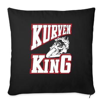 Curves King Biker Design Moto Moto - Housse de coussin décorative 45 x 45 cm - noir - Devant