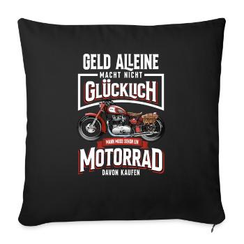 Motorcycle Biker Funny Motorcyclist Gifts - Sofa pillowcase 17,3'' x 17,3'' (45 x 45 cm) - black - Front