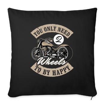 Moto Vous n’avez besoin que de deux roues - Housse de coussin décorative 45 x 45 cm - noir - Devant