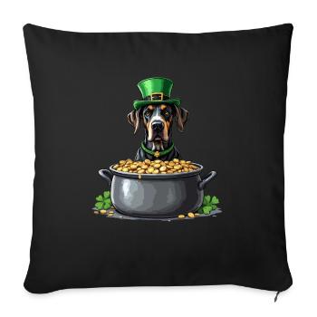 Great Dane St. Patrick's Day Outfit Dogs - Sofa pillowcase 17,3'' x 17,3'' (45 x 45 cm) - black - Front