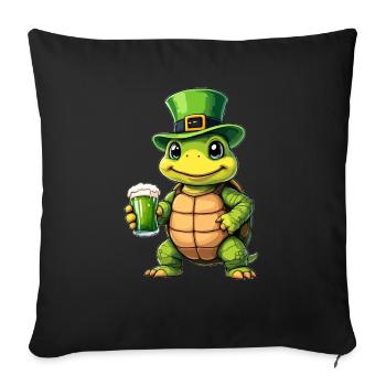 Schildkröte St. Patricks Day Bier Outfit Hunde - Sofakissenbezug 45 x 45 cm - Schwarz - Vorne