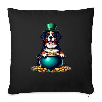 Bernese Mountain Dog St. Patrick's Day Outfit Dogs - Sofa pillowcase 17,3'' x 17,3'' (45 x 45 cm) - black - Front