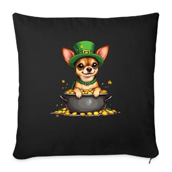Chihuahua St. Patrick's Day Outfit Dogs - Sofa pillowcase 17,3'' x 17,3'' (45 x 45 cm) - black - Front