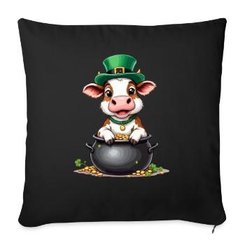 Kuh St. Patricks Day Outfit Kühe - Sofakissenbezug 45 x 45 cm - Schwarz - Vorne