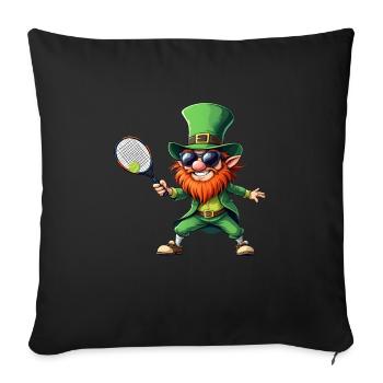 Tennis Leprechaun Sport St. Patrick's Day - Sofa pillowcase 17,3'' x 17,3'' (45 x 45 cm) - black - Front