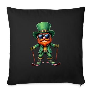 Ski Leprechaun Sport St. Patrick's Day - Sofa pillowcase 17,3'' x 17,3'' (45 x 45 cm) - black - Front