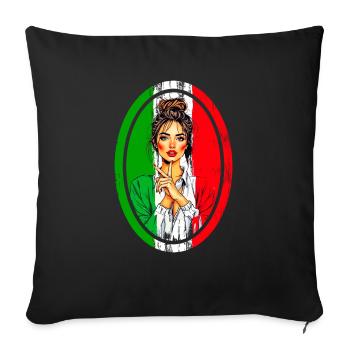 Italie Justaucorps Fille Drôle Italie Ciao - Housse de coussin décorative 45 x 45 cm - noir - Devant
