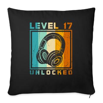 17th Birthday Boy - Sofa pillowcase 17,3'' x 17,3'' (45 x 45 cm) - black - Front