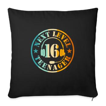 Garçon de 16e anniversaire - Housse de coussin décorative 45 x 45 cm - noir - Devant