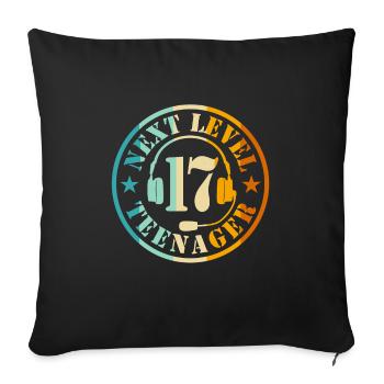 17th Birthday Boy - Sofa pillowcase 17,3'' x 17,3'' (45 x 45 cm) - black - Front