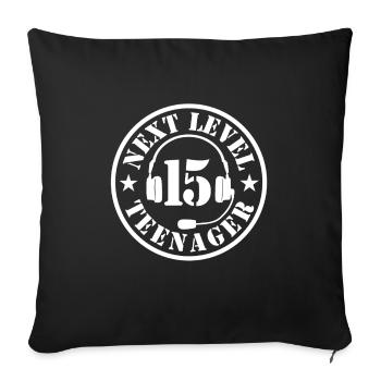 15th Birthday Boy - Sofa pillowcase 17,3'' x 17,3'' (45 x 45 cm) - black - Front