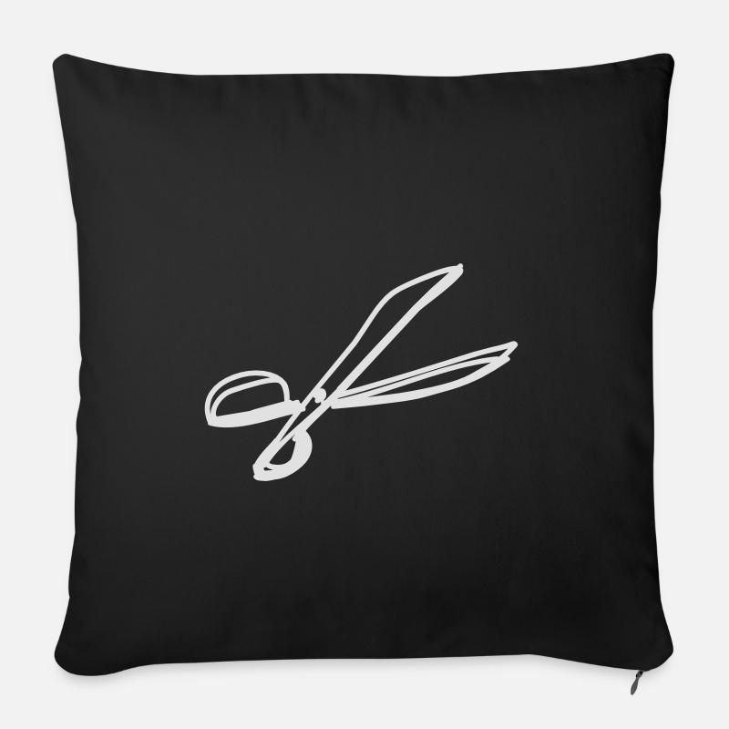 Schere - Sofakissenbezug 45 x 45 cm - Schwarz