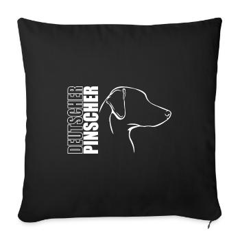 DEUTSCHER PINSCHER Profil Hunde Hund Wilsigns - Sofakissenbezug 45 x 45 cm - Schwarz - Vorne