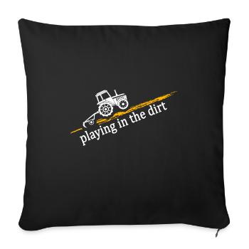 Tractor "dirty tractor driver" farmer field field - Sofa pillowcase 17,3'' x 17,3'' (45 x 45 cm) - black - Front