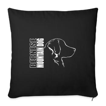 BERNESE MOUNTAIN DOG Profil Chiens Wilsigns - Housse de coussin décorative 45 x 45 cm - noir - Devant