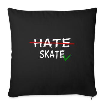 skater skateboard sk8 halfpipe skateboarder skate - Sofa pillowcase 17,3'' x 17,3'' (45 x 45 cm) - black - Front