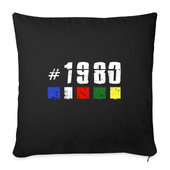 1980 anniversaire rétro vintage anniversaire NOUVEAU TIBET - Housse de coussin décorative 45 x 45 cm - noir - Devant