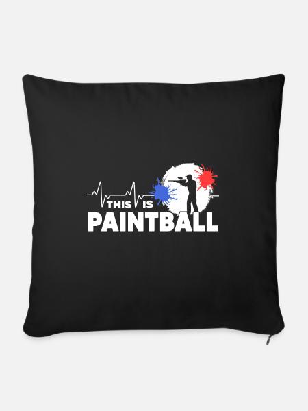 Paintball Gotcha Paintballspieler - Sofakissenbezug 45 x 45 cm - Schwarz