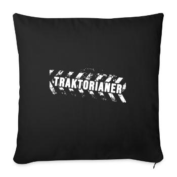 Traktor Traktorfahrer Landwirt Ackerschlepper Feld - Sofakissenbezug 45 x 45 cm - Schwarz - Vorne