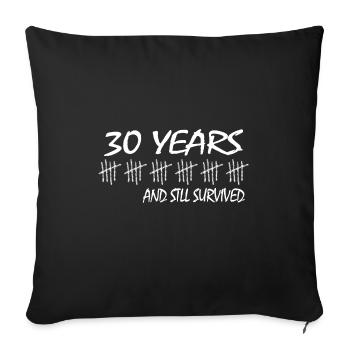 30e anniversaire 30 ans depuis 1992 ont survécu trente - Housse de coussin décorative 45 x 45 cm - noir - Devant