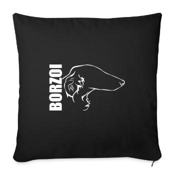 BORZOI Profile Dogs Dog Wilsigns - Sofa pillowcase 17,3'' x 17,3'' (45 x 45 cm) - black - Front