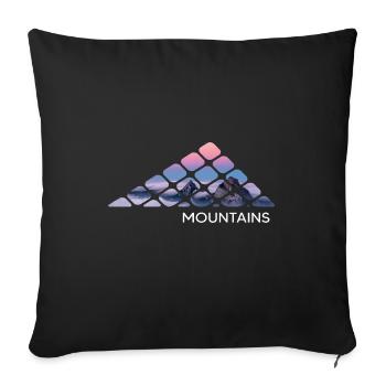 Mountain hiking mountains "mountains" servus alpin summit - Sofa pillowcase 17,3'' x 17,3'' (45 x 45 cm) - black - Front