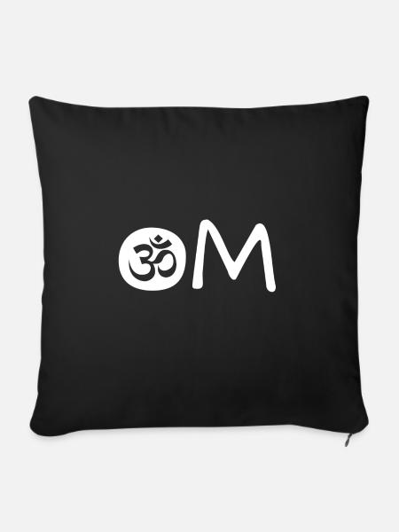 Om Chakra Yoga Namaste - Sofakissenbezug 45 x 45 cm - Schwarz