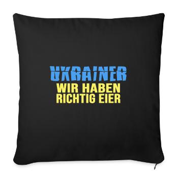 UKRAINE "Oster spezial" Helden Ukrainischen Front - Sofakissenbezug 45 x 45 cm - Schwarz - Vorne