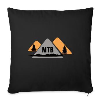 MTB Fahrrad Fahrradkette Mountainbike BIKETRAIL - Sofakissenbezug 45 x 45 cm - Schwarz - Vorne