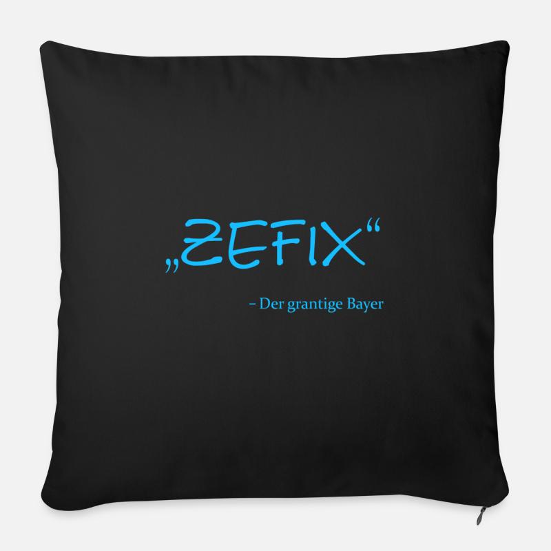 Zefix, Der grantige Bayer - Sofakissenbezug 45 x 45 cm - Schwarz