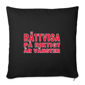 Justice for real is left - Sofa pillowcase 17,3'' x 17,3'' (45 x 45 cm) - black - Front