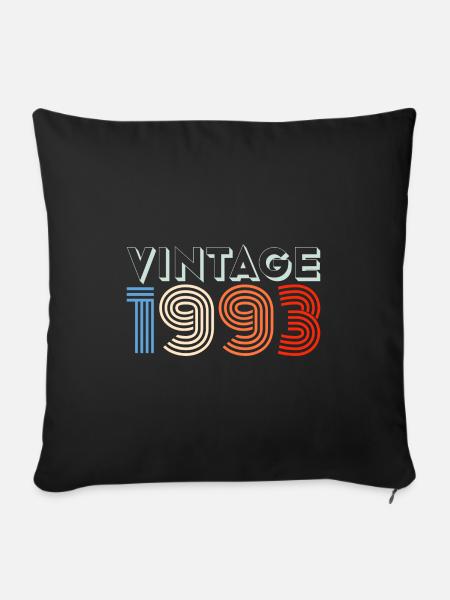 Vintage 1993 93 Geburtstag Retro Jahrgang Geschenk - Sofakissenbezug 45 x 45 cm - Schwarz