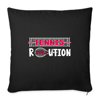 Tennis Match Ball Racket Tennis Match - Sofa pillowcase 17,3'' x 17,3'' (45 x 45 cm) - black - Front
