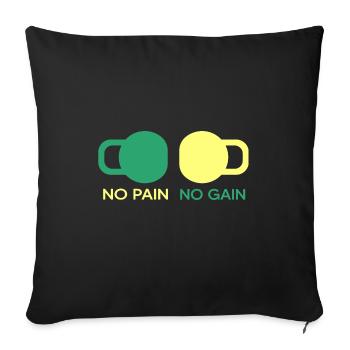 Calisthenics Gym "Pain-Gain" Muscle Fit - Sofa pillowcase 17,3'' x 17,3'' (45 x 45 cm) - black - Front