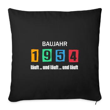 Baujahr 1954 - läuft und läuft und läuft - Sofakissenbezug 45 x 45 cm - Schwarz - Vorne
