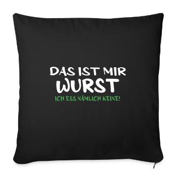 vegetarier bio fleischlos vegetarisch veganlife - Sofakissenbezug 45 x 45 cm - Schwarz - Vorne