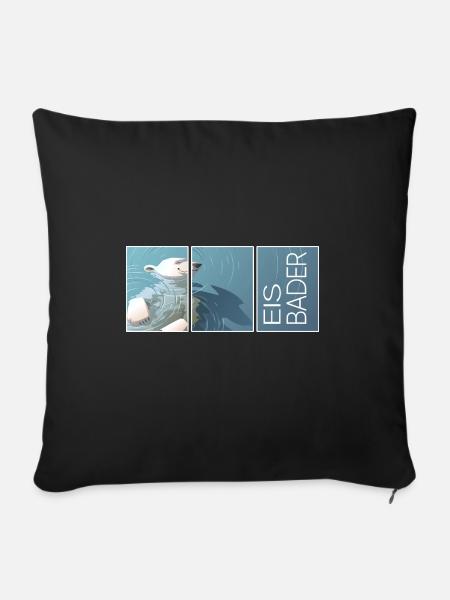 eisbader winterbader kälte winterschwimmer eisbär - Sofakissenbezug 45 x 45 cm - Schwarz