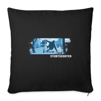 stuntscooter scooter stuntscooter e-scooter - Sofa pillowcase 17,3'' x 17,3'' (45 x 45 cm) - black - Front