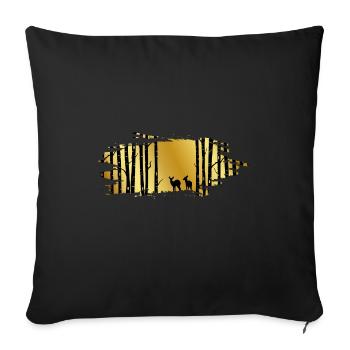 Waldmensch shinrin yoku Waldmeditation Waldläufer - Sofakissenbezug 45 x 45 cm - Schwarz - Vorne