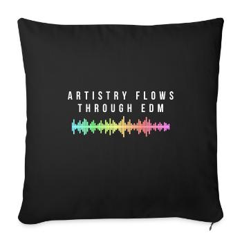 Artistry Flows Through EDM Vibrant Soundwave - Sofa pillowcase 17,3'' x 17,3'' (45 x 45 cm) - black - Front