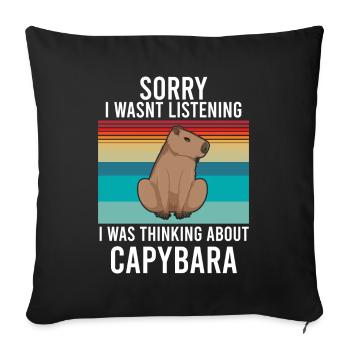 Capybara - Sofakissenbezug 45 x 45 cm - Schwarz - Vorne