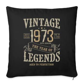 1973 vintage anniversaire born legend 1973 - Housse de coussin décorative 45 x 45 cm - noir - Devant