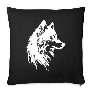 Wolf Head Animal - Sofa pillowcase 17,3'' x 17,3'' (45 x 45 cm) - black - Front