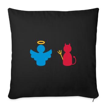 ★ Design colors changeable ★ Angels and Devils - Sofa pillowcase 17,3'' x 17,3'' (45 x 45 cm) - black - Front