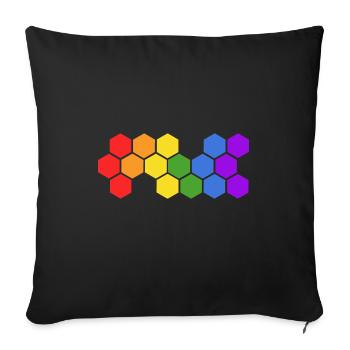 lgbt pride love gay human pan queer lgbtq rules - Sofa pillowcase 17,3'' x 17,3'' (45 x 45 cm) - black - Front