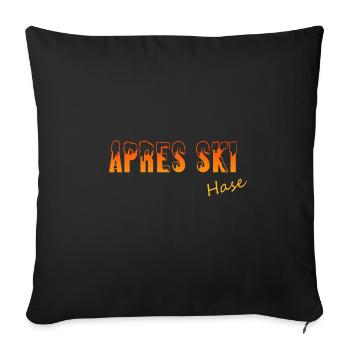 Apres Ski Has, Skihase - Sofakissenbezug 45 x 45 cm - Schwarz - Vorne