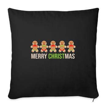 Gingerbread Series - Gingerbread Love - Sofa pillowcase 17,3'' x 17,3'' (45 x 45 cm) - black - Front
