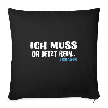 Eisbader Winterschwimmer Winterhart Eisbad - Sofakissenbezug 45 x 45 cm - Schwarz - Vorne